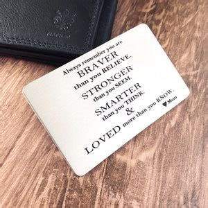 You are Braver than you Believe, Engraved Metal Wallet Card